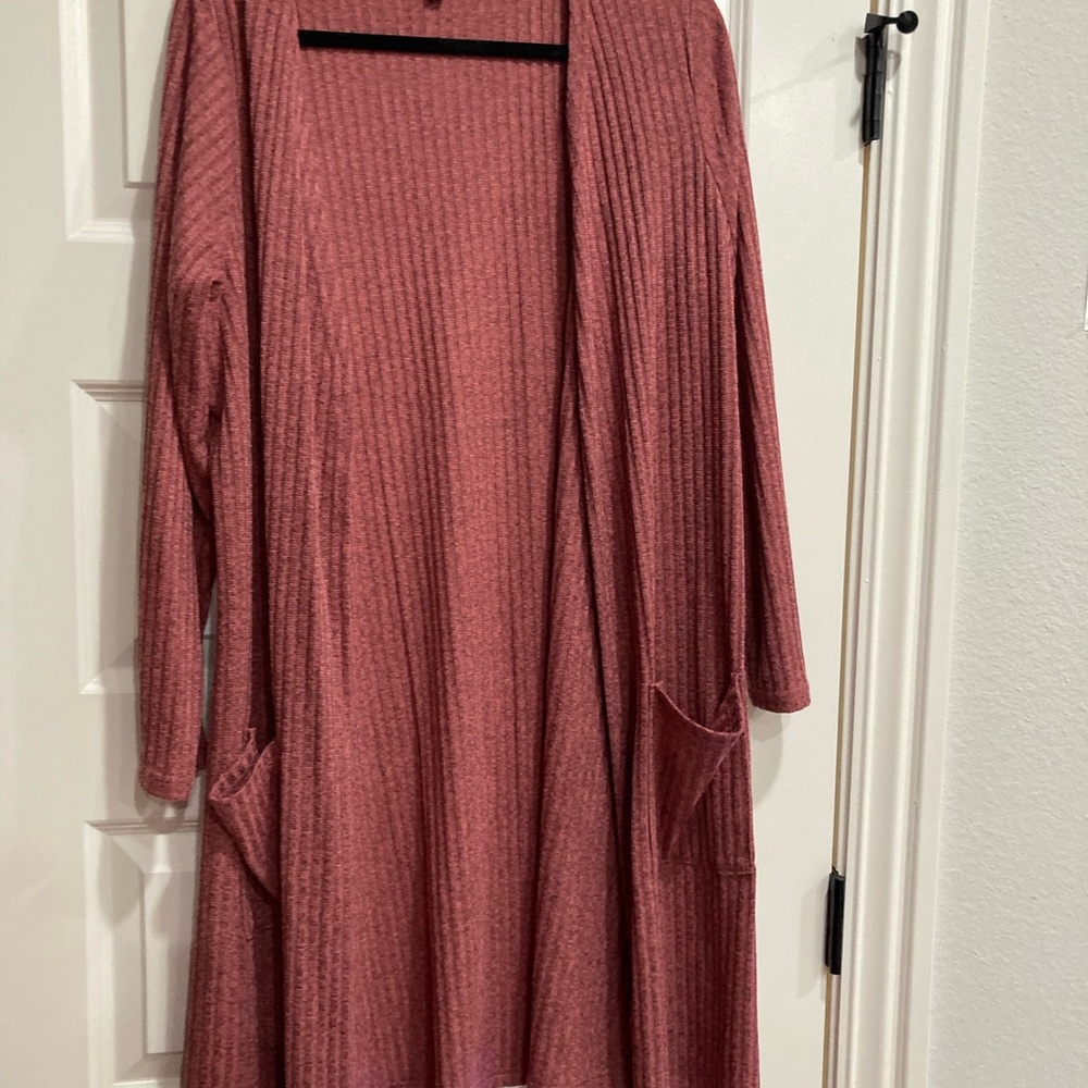 Elegant Rose Open-Front Cardigan by [Brand]